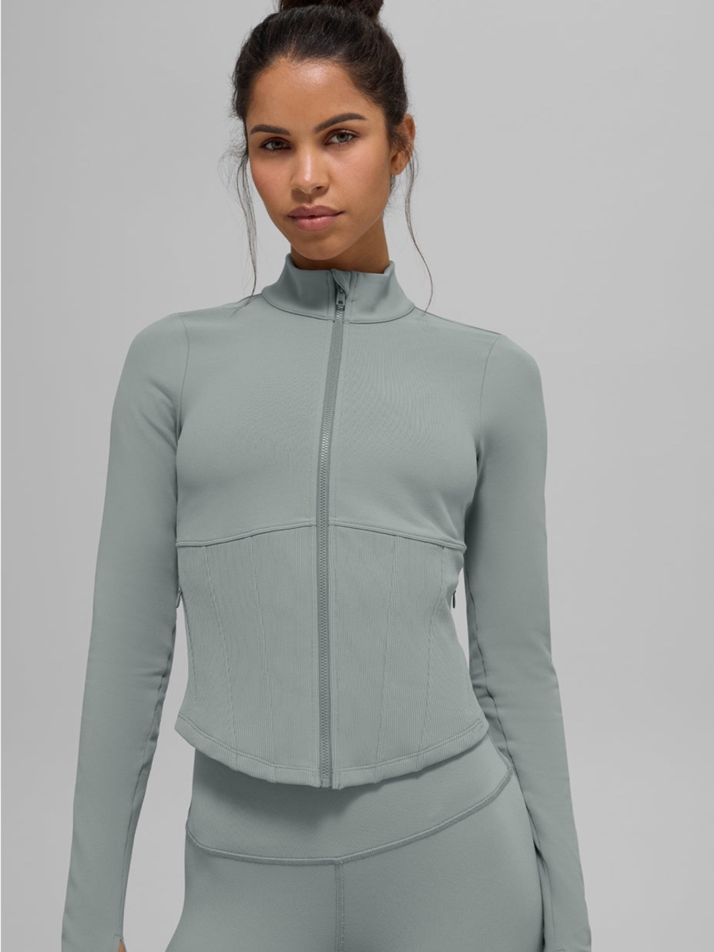 Alo Yoga Gray Airbrush Full Zip Jacket